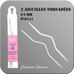 Aiguilles à torsades 2 et 5 mm - lot de 2