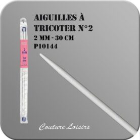 Aiguilles à tricoter 30 cm n° 2 en métal - la paire