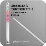 Aiguilles à tricoter 30 cm n° 2,5 en métal - la paire