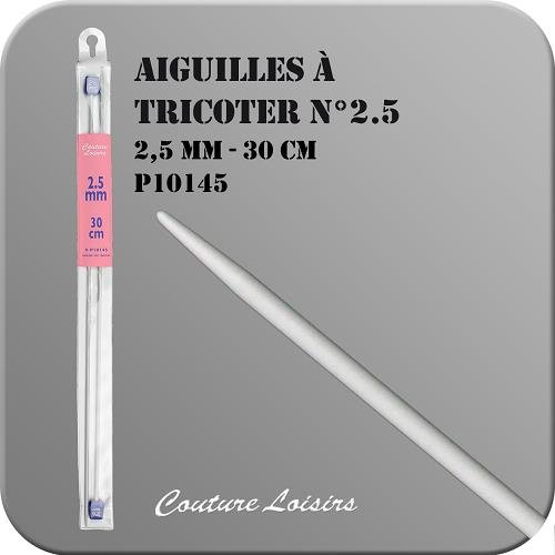 Aiguilles à tricoter 30 cm n° 2,5 en métal - la paire Aiguilles à tricoter 30 cm n° 2,5 en métal - la paire