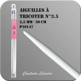Aiguilles à tricoter 30 cm n° 3,5 en métal - la paire