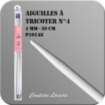 Aiguilles à tricoter 30 cm n° 4 en métal - la paire