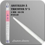 Aiguilles à tricoter 30 cm n° 5 en métal - la paire