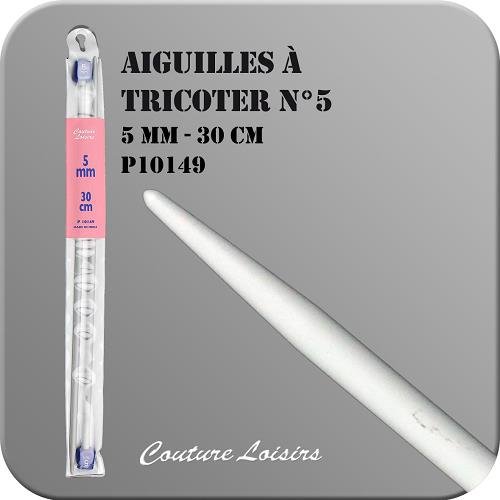 Aiguilles à tricoter 30 cm n° 5 en métal - la paire Aiguilles à tricoter 30 cm n° 5 en métal - la paire