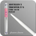 Aiguilles à tricoter 30 cm n° 6 en métal - la paire