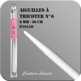 Aiguilles à tricoter 30 cm n° 6 en métal - la paire