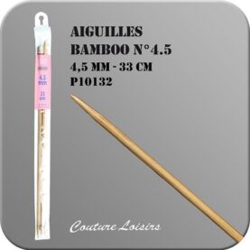 Aiguilles à tricoter 33 cm n° 4,5 en bambou - la paire