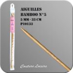 Aiguilles à tricoter 33 cm n° 5 en bambou - la paire