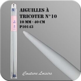 Aiguilles à tricoter 40 cm n° 10 en plastique - la paire