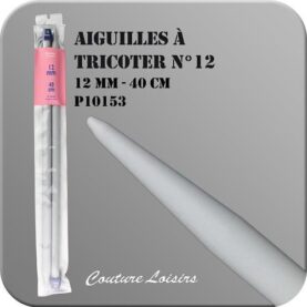 Aiguilles à tricoter 40 cm n° 12 en plastique - la paire