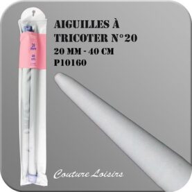 Aiguilles à tricoter 40 cm n° 20 en plastique - la paire