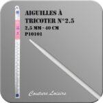 Aiguilles à tricoter 40 cm n° 2,5 en métal - la paire