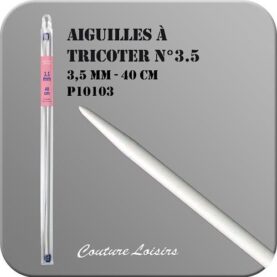 Aiguilles à tricoter 40 cm n° 3,5 en métal - la paire