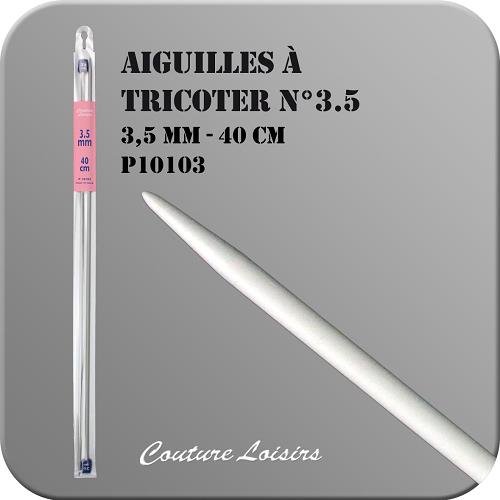 Aiguilles à tricoter 40 cm n° 3,5 en métal - la paire Aiguilles à tricoter 40 cm n° 3,5 en métal - la paire