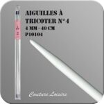 Aiguilles à tricoter 40 cm n° 4 en métal - la paire