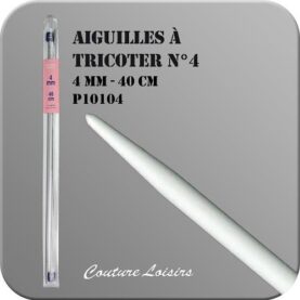 Aiguilles à tricoter 40 cm n° 4 en métal - la paire