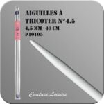 Aiguilles à tricoter 40 cm n° 4,5 en métal - la paire