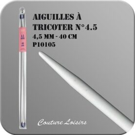 Aiguilles à tricoter 40 cm n° 4,5 en métal - la paire