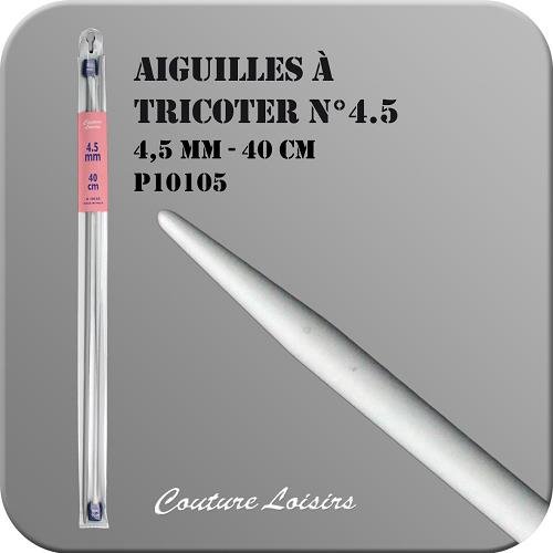 Aiguilles à tricoter 40 cm n° 4,5 en métal - la paire Aiguilles à tricoter 40 cm n° 4,5 en métal - la paire