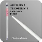 Aiguilles à tricoter 40 cm n° 5 en métal - la paire