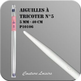 Aiguilles à tricoter 40 cm n° 5 en métal - la paire