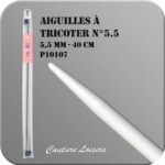 Aiguilles à tricoter 40 cm n° 5,5 en métal - la paire
