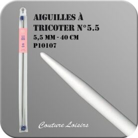 Aiguilles à tricoter 40 cm n° 5,5 en métal - la paire