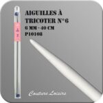 Aiguilles à tricoter 40 cm n° 6 en métal - la paire
