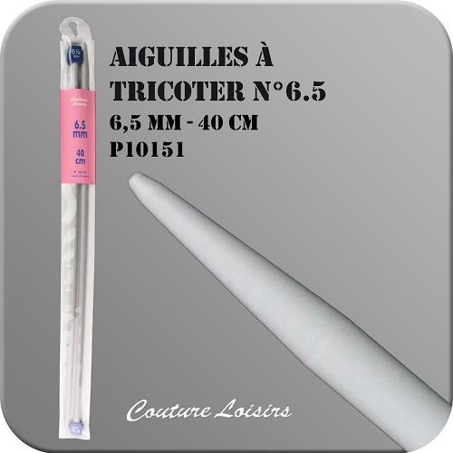 Aiguilles à tricoter 40 cm n° 6,5 en métal - la paire Aiguilles à tricoter 40 cm n° 6,5 en métal - la paire