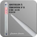 Aiguilles à tricoter 40 cm n° 8 en plastique - la paire