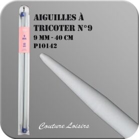 Aiguilles à tricoter 40 cm n° 9 en plastique - la paire