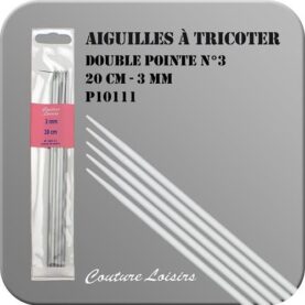 Aiguilles à tricoter double pointe 20 cm n° 3 - jeu de 5