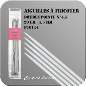 Aiguilles à tricoter double pointe 20 cm n° 4,5 - jeu de 5