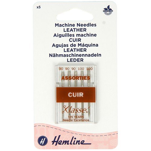 Aiguilles machine à coudre cuir - tailles assorties - lot de 5 Aiguilles machine à coudre cuir - tailles assorties - lot de 5