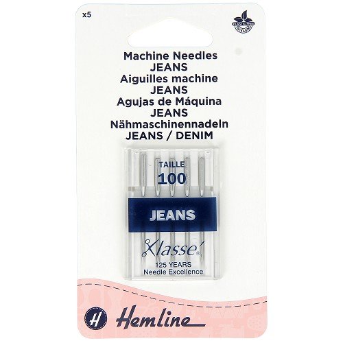 Aiguilles machine à coudre jeans - taille 100/16 - lot de 5 Aiguilles machine à coudre jeans - taille 100/16 - lot de 5