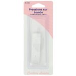 Bandes de boutons-pression 14 cm blanches - lot de 2