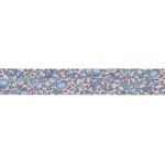 Biais Liberty 20 mm au mètre - Fleurs bleu ciel