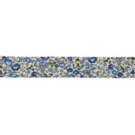 Biais Liberty 20 mm au mètre - Fleurs bleues et grises