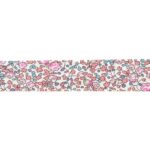 Biais Liberty 20 mm au mètre - Fleurs roses