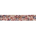 Biais Liberty 20 mm au mètre - Fleurs rouges et bleues