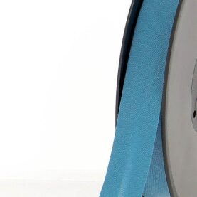 Biais polycoton 20 mm au mètre - Bleu pétrole (879)