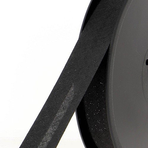 Biais polycoton 20 mm au mètre - Noir charbon (991) Biais polycoton 20 mm au mètre - Noir charbon (991)