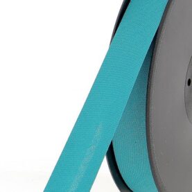 Biais polycoton 20 mm au mètre - Turquoise (955)