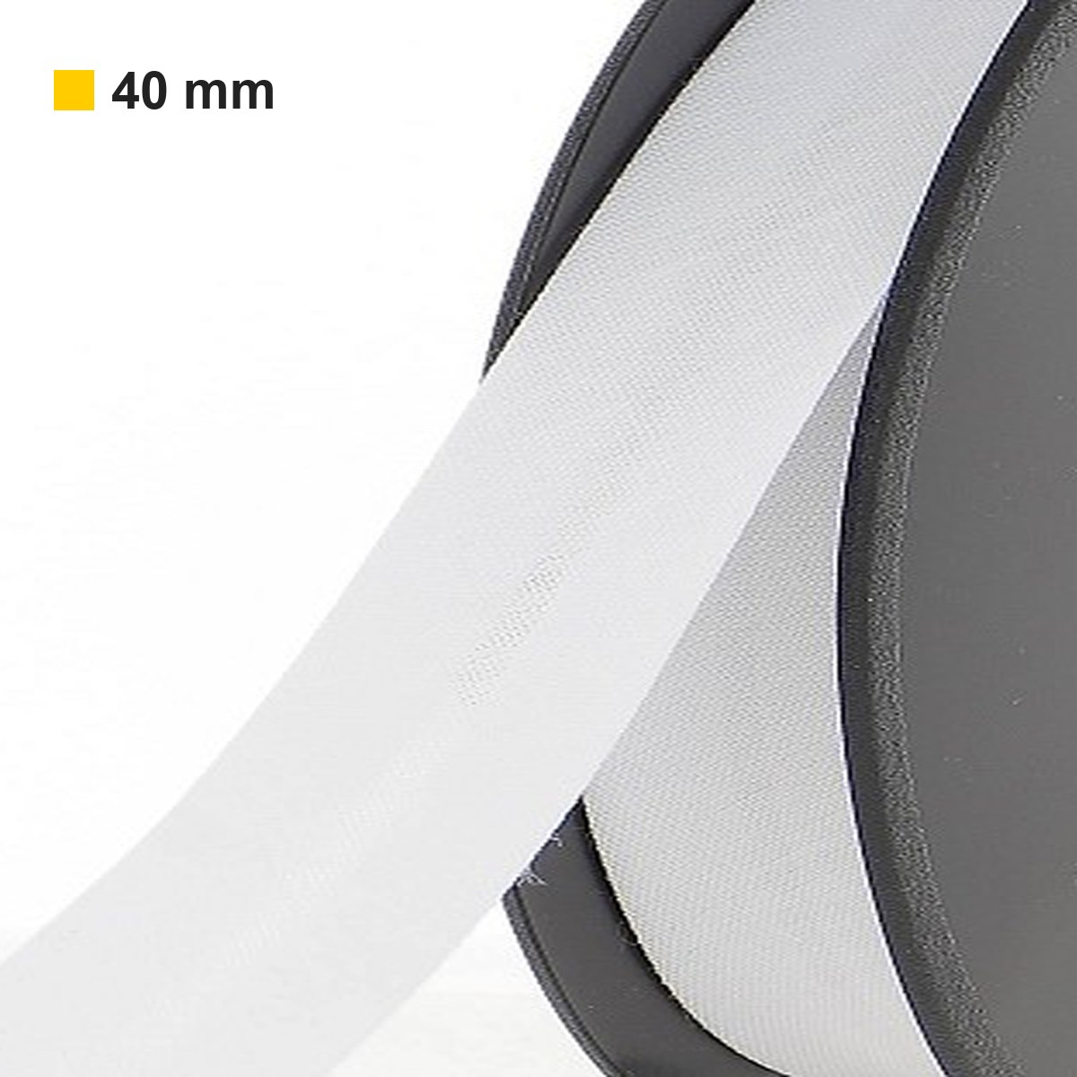 Biais polycoton 40 mm au mètre - Blanc (902) Biais polycoton 40 mm au mètre - Blanc (902)