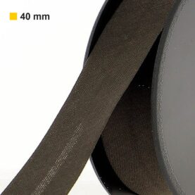Biais polycoton 40 mm au mètre - Ébène (917)