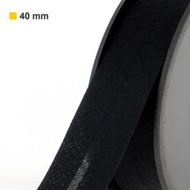 Biais polycoton 40 mm au mètre - Noir (901)