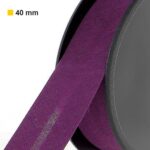 Biais polycoton 40 mm au mètre - Prune (858)