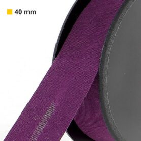 Biais polycoton 40 mm au mètre - Prune (858)