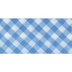 Biais vichy 20 mm au mètre - Bleu ciel