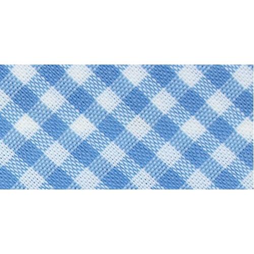 Biais vichy 20 mm au mètre - Bleu ciel Biais vichy 20 mm au mètre - Bleu ciel